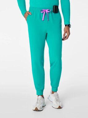 NWT FIGS Tansen Lagoon Turquoise Green Jogger Scrub Pants, Size L/T